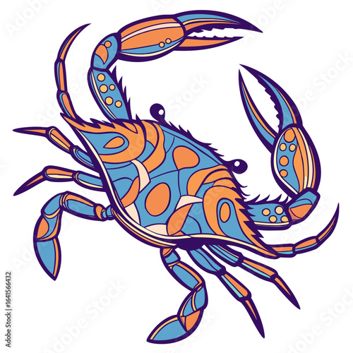 vector illustration of a crab