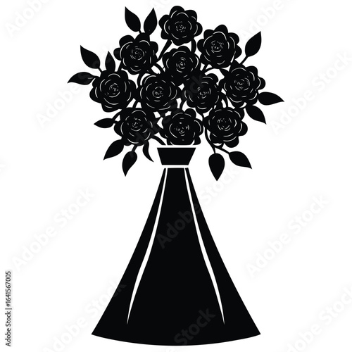 Event planner element isolated bride bouquet on white background