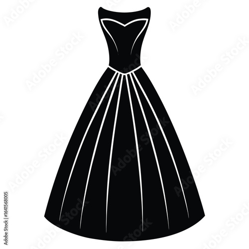Event planner element isolated bridesmaid dress sample on white background