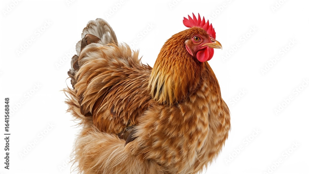 Fototapeta premium Chicken alone with a white backdrop