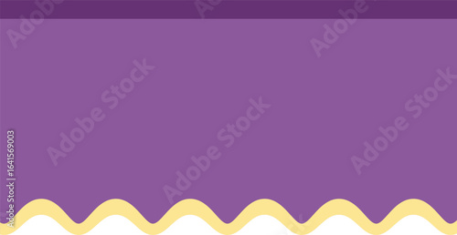Purple tablecloth with wavy border draped over a table, perfect for adding a touch of elegance to any dining setting