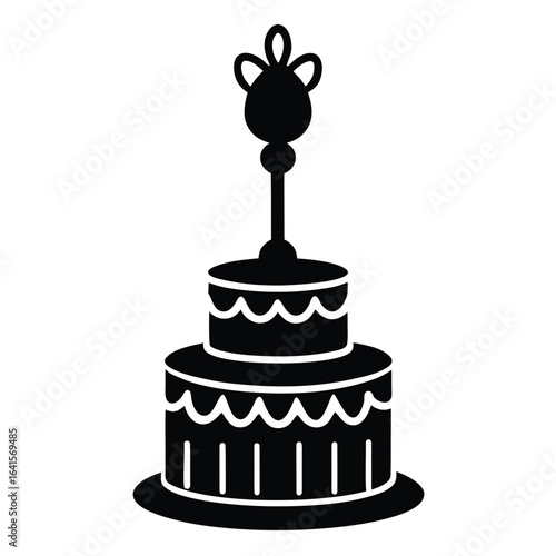 Event planner element isolated cake topper on white background