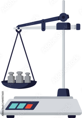 Precision Laboratory Digital Scale Illustration for Science Experiments
