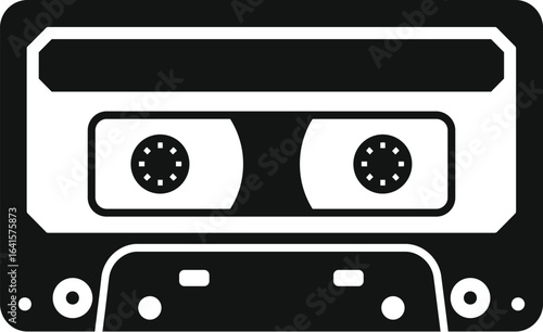 Vintage audio cassette tape isolated on white background, symbolizing nostalgic music, sound recording, and analog technology