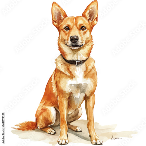 watercolor of Bush Dog, vector, isolated on a white background.
