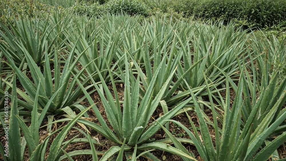 Fototapeta premium Harvested from my garden, these large Aloe Vera varieties are perfect for making health drinks, chilled refreshments, edible products, and facial treatments.