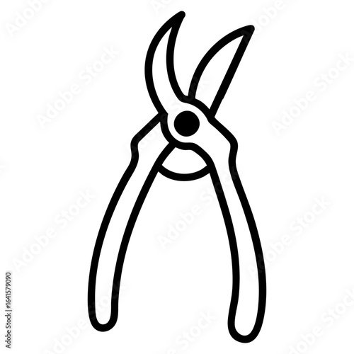garden pruning shears vector icon