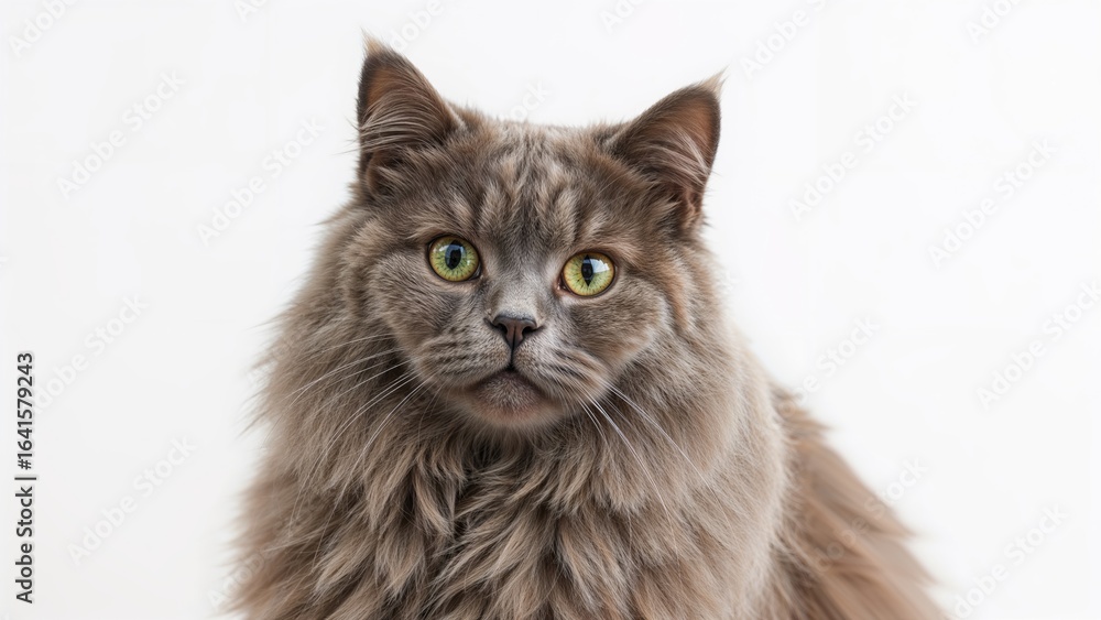 Obraz premium Feline with Russian Blue roots casts an intrigued glance at the camera