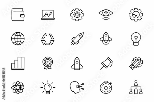 A refined icon set capturing the process of developing and launching innovative products and services. Perfect for product managers, business consultants, and marketing teams