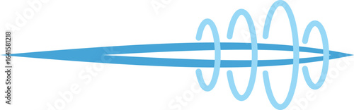 Minimalist blue sound wave design vibrating with motion lines, evoking audio, music, and sonic energy