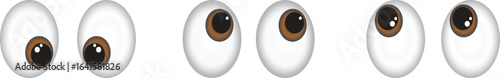 Cartoon eyes vector set with different expressions and gaze directions, perfect for emoji, animation, character design, comic art, and fun creative illustration projects.