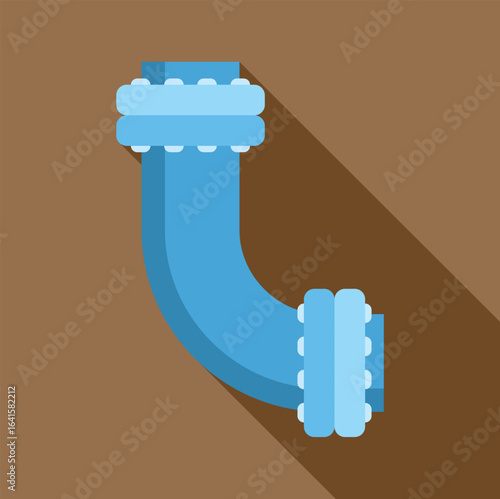 Plumbing connection with flanges creating a ninety degree angle, ideal for industrial and construction projects
