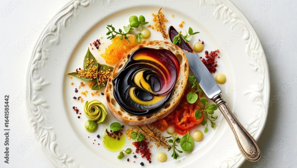 custom made wallpaper toronto digitalGourmet appetizer with swirled spread on bread, elegant presentation