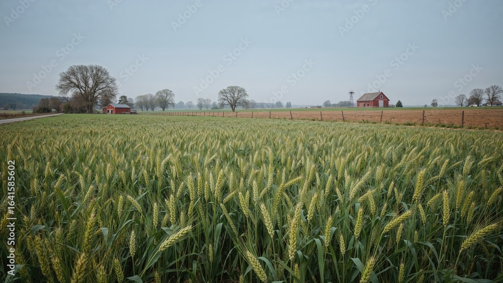 Obraz premium Golden wheat stalks in a natural setting