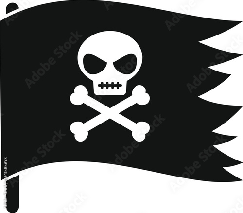 Jolly roger waving in the wind, a symbol of piracy and rebellion