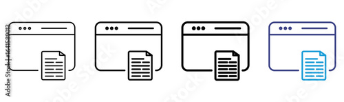 Copywriter Icon Set Illustration with Outline Style Variation