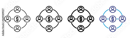 Affiliate Marketing Icon Set Illustration with Outline Style Variation
