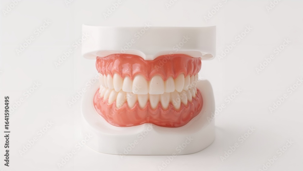 Obraz premium False teeth on a white background