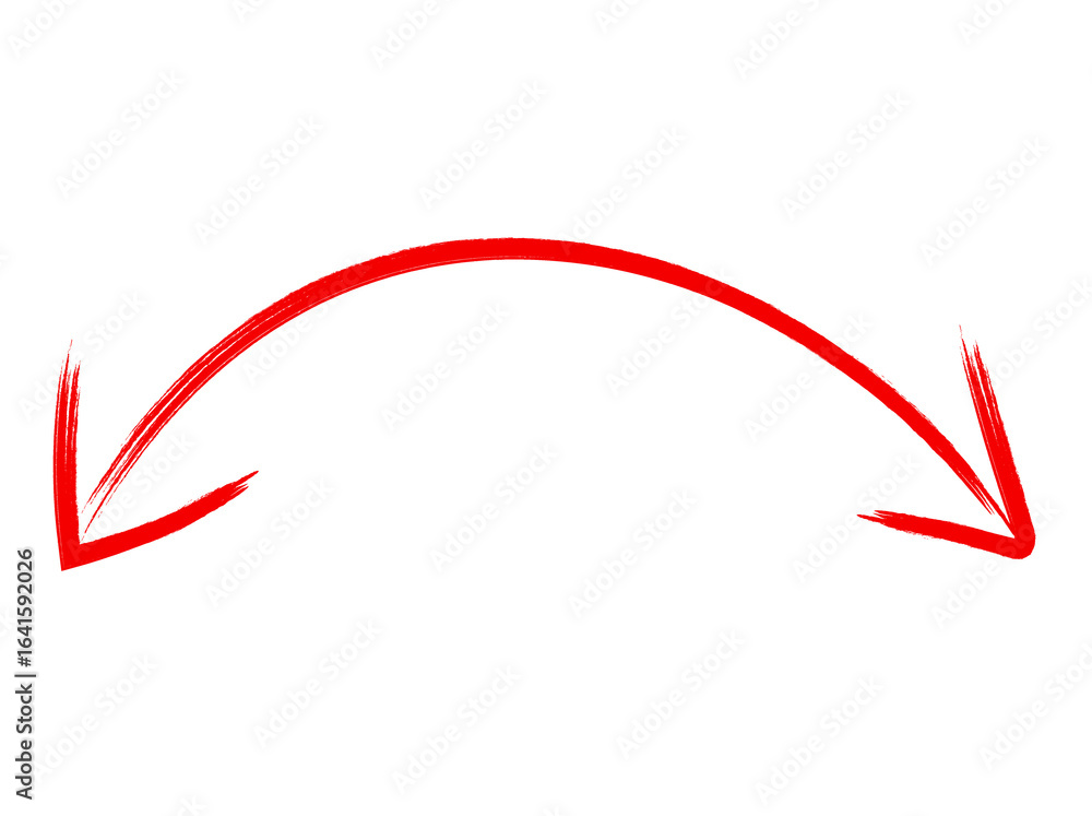 Red arrow is drawn on a white background Red arrow is drawn on a white background