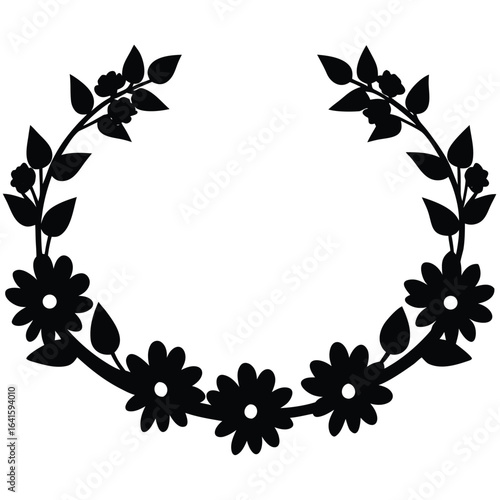Event planner element isolated flower crown on white background