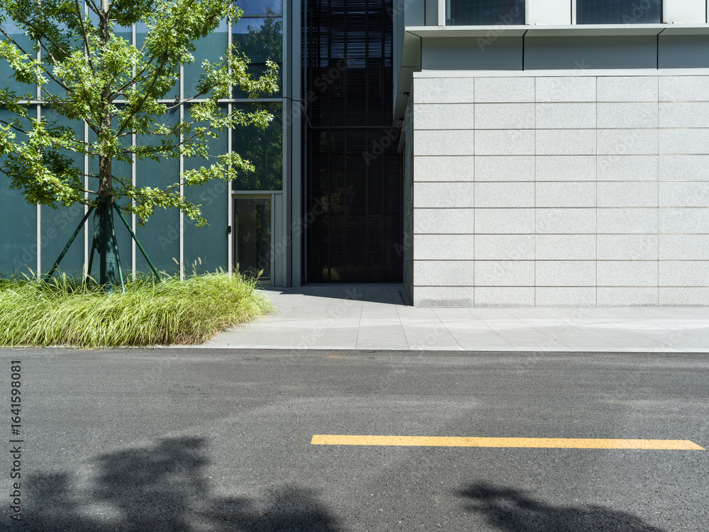 custom made wallpaper toronto digitalenpty asphalt road with modern office building