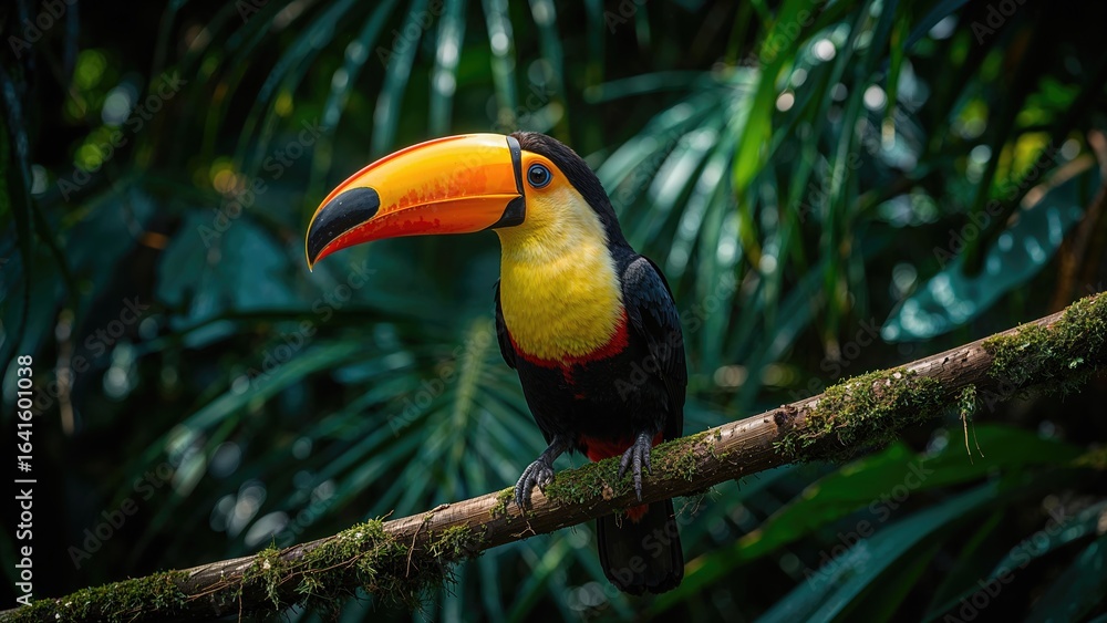 Fototapeta premium Colorful Depiction of a Unique Toucan Species