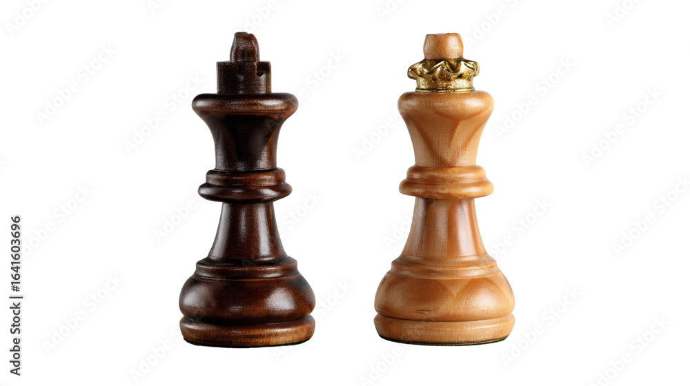Chess Kings: Capturing the regal presence of chess king pieces, one dark and one light, embodying strategic mastery, intellect, and the art of tactical thinking. Chess Kings: Capturing the regal presence of chess king pieces, one dark and one light, embodying strategic mastery, intellect, and the art of tactical thinking.