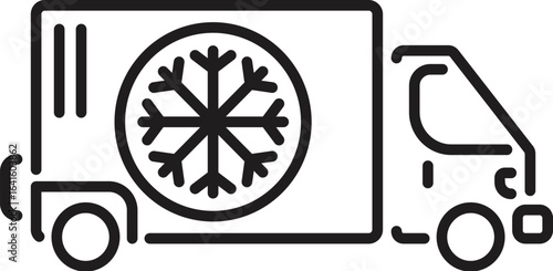Refrigerated truck ensuring temperature controlled transportation of goods, perfect for logistics and cold chain concepts
