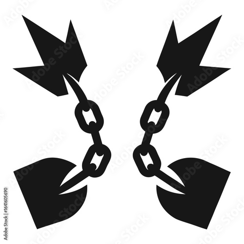  Breaking Chains Woman freedom popale  icon line airt vactor outline Illustrations on white background