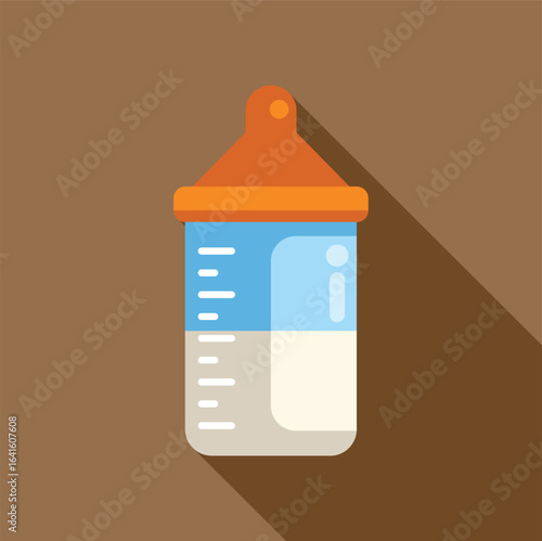Baby bottle containing milk, ideal for illustrating childcare, nutrition or baby products