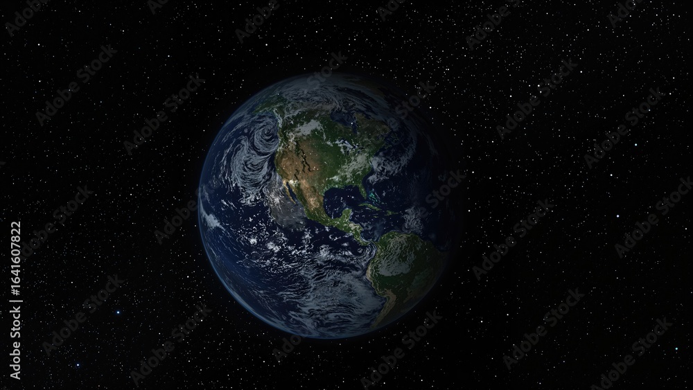 Obraz premium Glowing Orb Illuminated by City Lights in the Dark Expanse