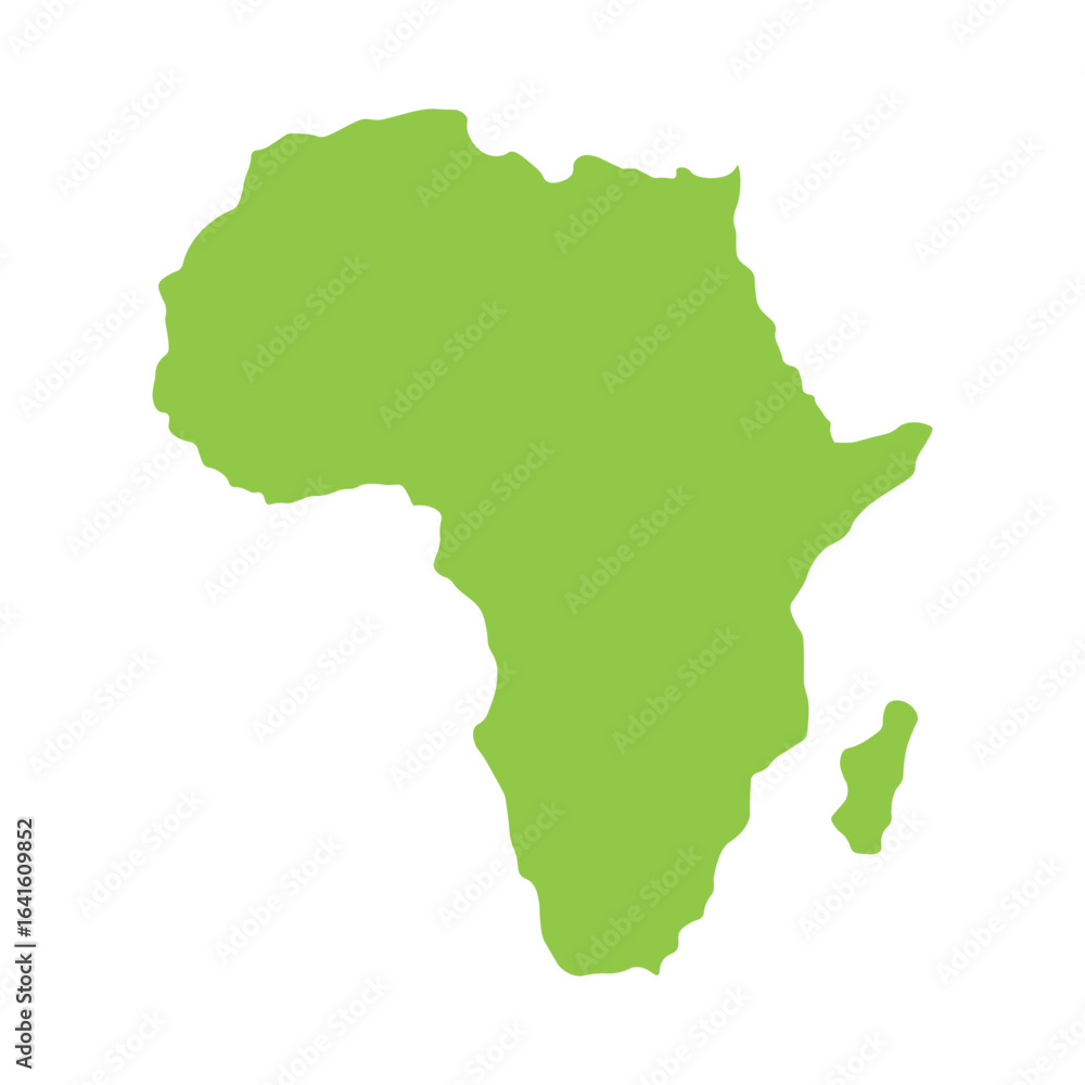 Fototapeta premium African continent, shape. Isolated. White background. Vector illustration.