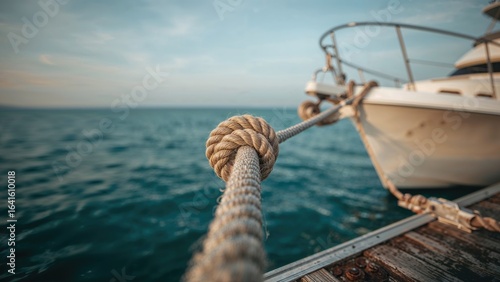Heavy rope fastened for securing the ship at the quay