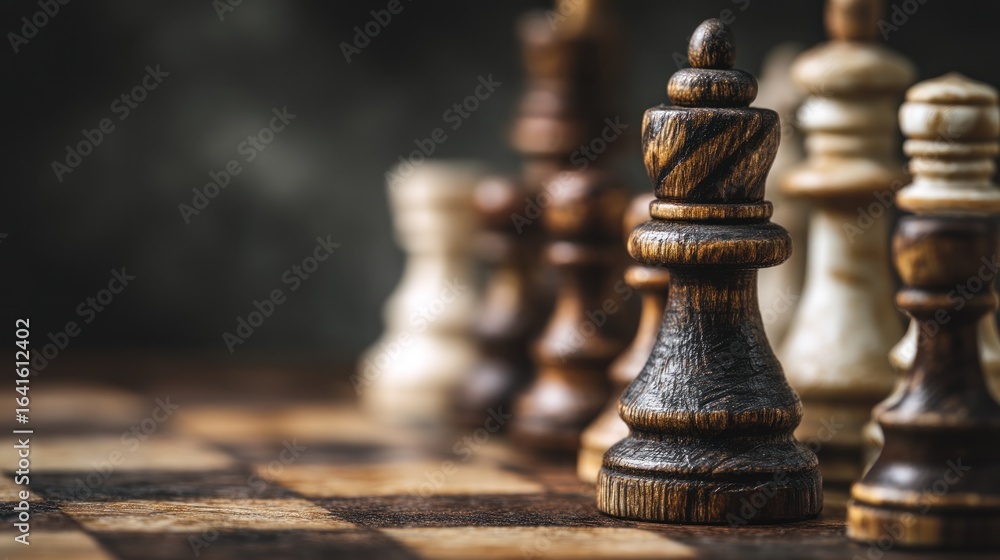 Fototapeta premium Chess pieces strategy