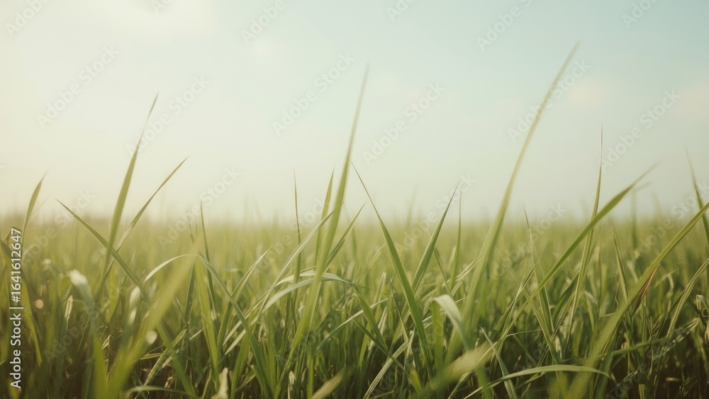 Fototapeta premium Abstract design featuring soft green grass and natural light