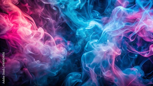 abstract neon pink and baby blue smoke vapor wallpaper background texture, organic flowing forms
