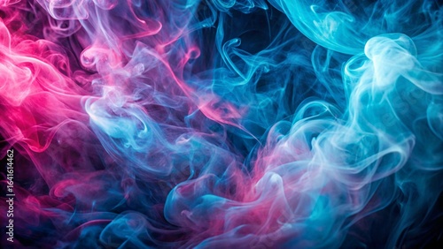 abstract neon pink and baby blue smoke vapor wallpaper background texture, organic flowing forms
