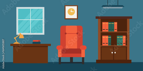 sleek lawyers office leather armchair interior