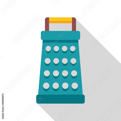 Kitchen grater stands upright, ready for use, simplifying cooking tasks