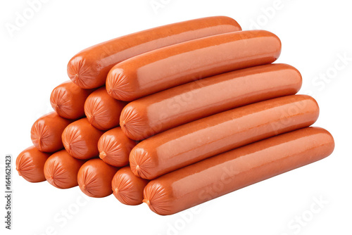 Pile of hot dogs isolated on transparent background