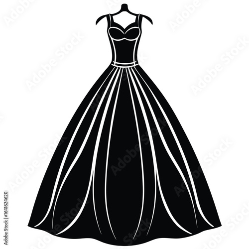 Event planner element isolated wedding dress sketch on white background