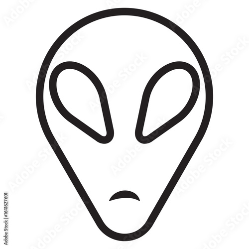 Line icon symbol of a space alien face or head