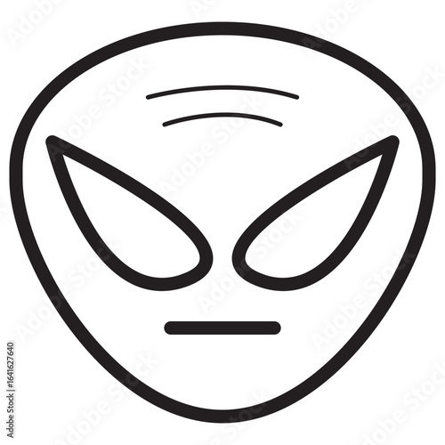 Line icon symbol of a space alien face or head