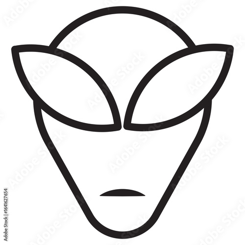 Line icon symbol of a space alien face or head