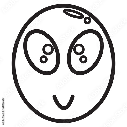 Line icon symbol of a space alien face or head