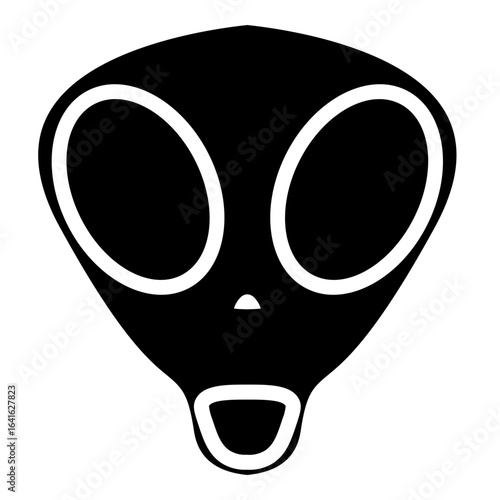 Line icon symbol of a space alien face or head