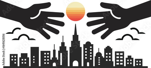 A city skyline silhouette Vector Illustration