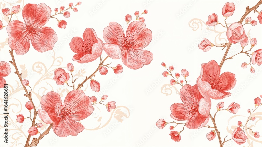 Obraz premium Cherry blossom motif inspired by Japanese culture