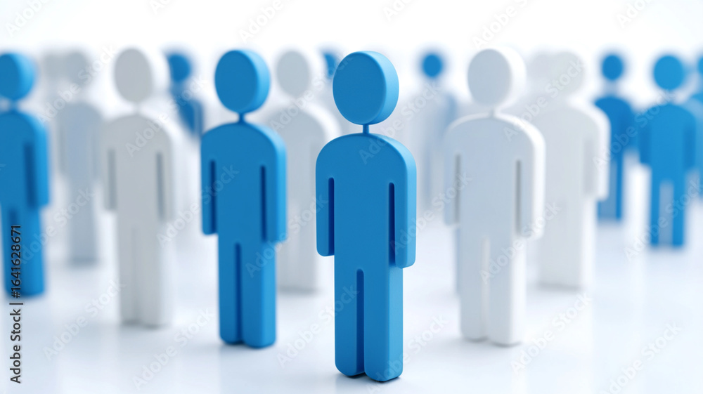 Blue and White Figures Representing Diversity and Inclusion Concept Blue and White Figures Representing Diversity and Inclusion Concept