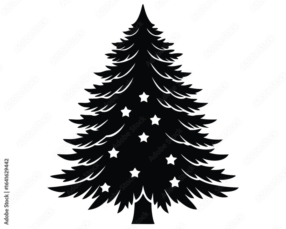 Obraz premium Christmas Tree Silhouette